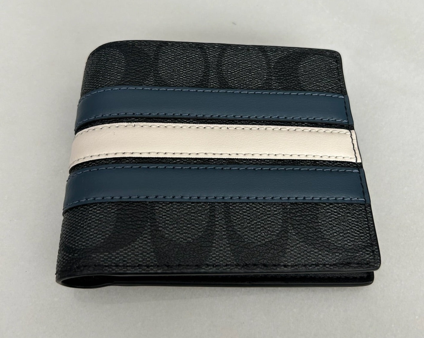 Cartera con estampado negro con azul (incluye tarjetero) - Coach