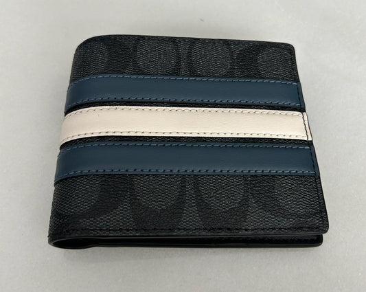 Cartera con estampado negro con azul (incluye tarjetero) - Coach