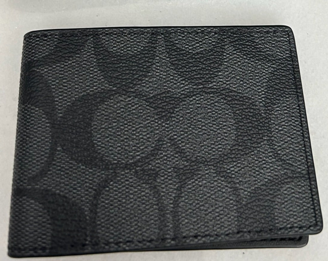 Cartera con estampado negro con azul (incluye tarjetero) - Coach