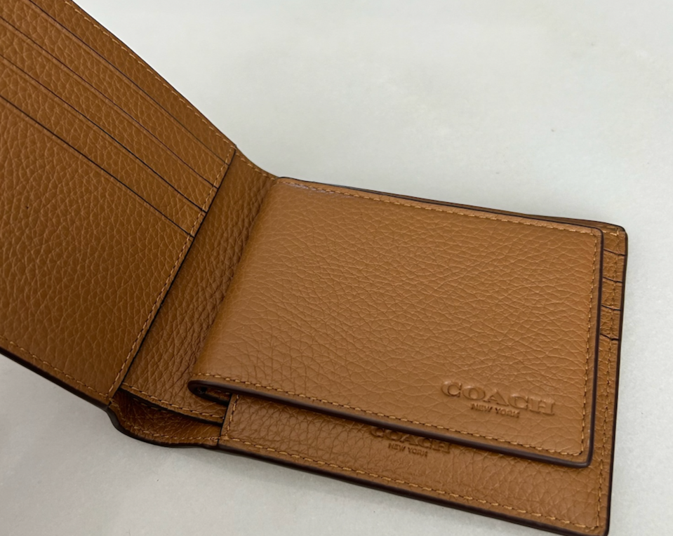 Cartera con estampado gris con café (incluye tarjetero) - Coach